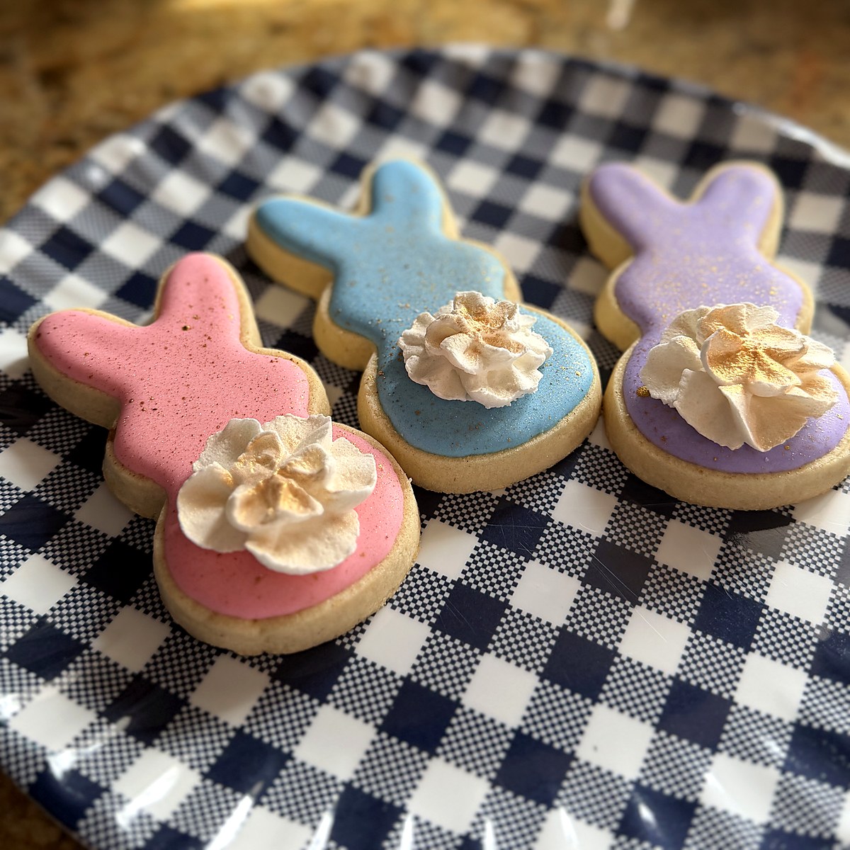 Decorated Easter Bunny Sugar Cookies