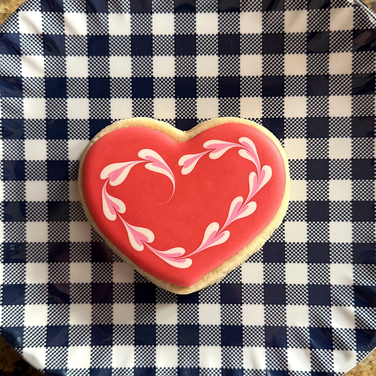 Decorated heart sugar cookie