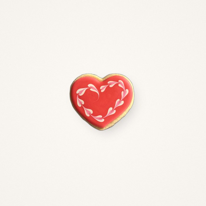 Decorated Valentine Heart Sugar Cookie