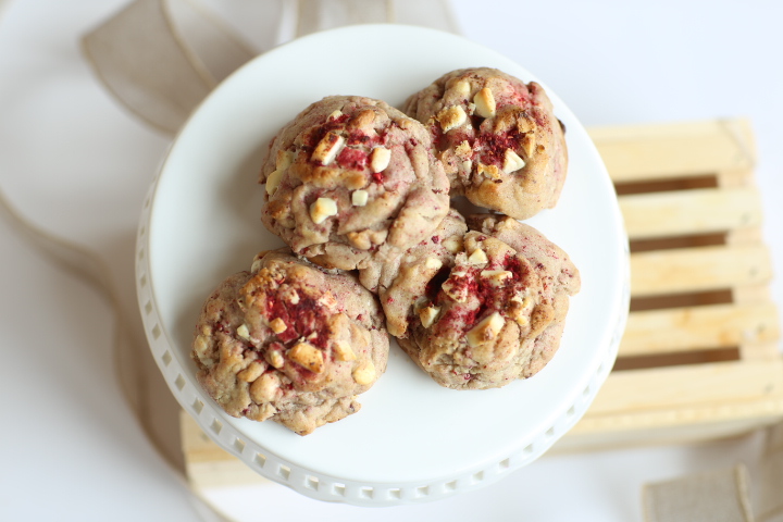 Nush Cookie Company Brown Butter White Chocolate Raspberry cookies
